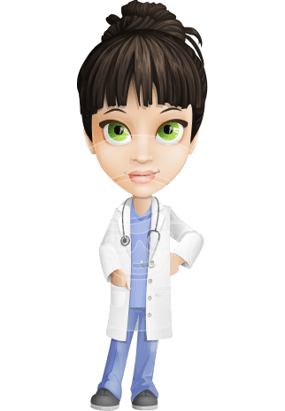 Female Medic Cartoon Vector Character AKA Dr. Fran First-Aid